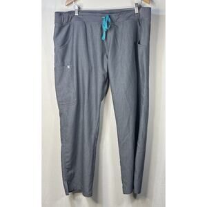 FIGS Womens Kade Cargo Pull On Nursing Medical Scrub Pants XXL P Graphite Gray
